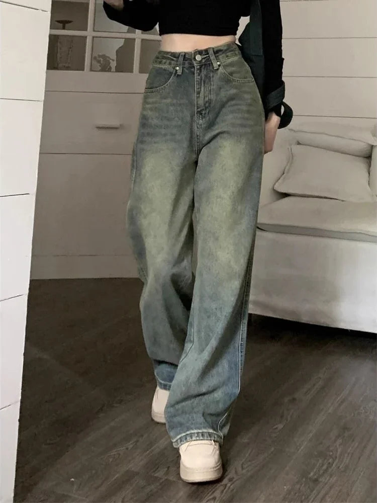 Washed Baggy Wide Leg Jeans